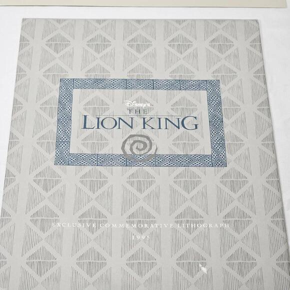 Vintage 1995 The Lion King 11x14 Lithograph Disney Store Exclusive SIMBA RAFIKI - Picture 5 of 8